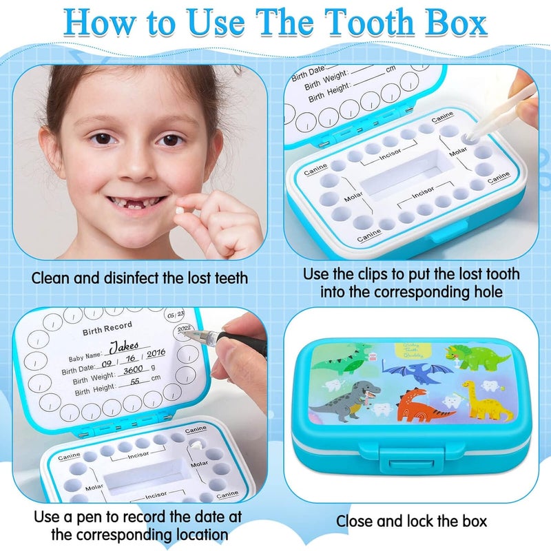 Caffox Tooth Keepsake Box, Tooth Fairy Box Lost Teeth Holders for Kids, Tooth Saver, First Tooth Container, Baby Teeth Storage for Boys and Girls - Image 4